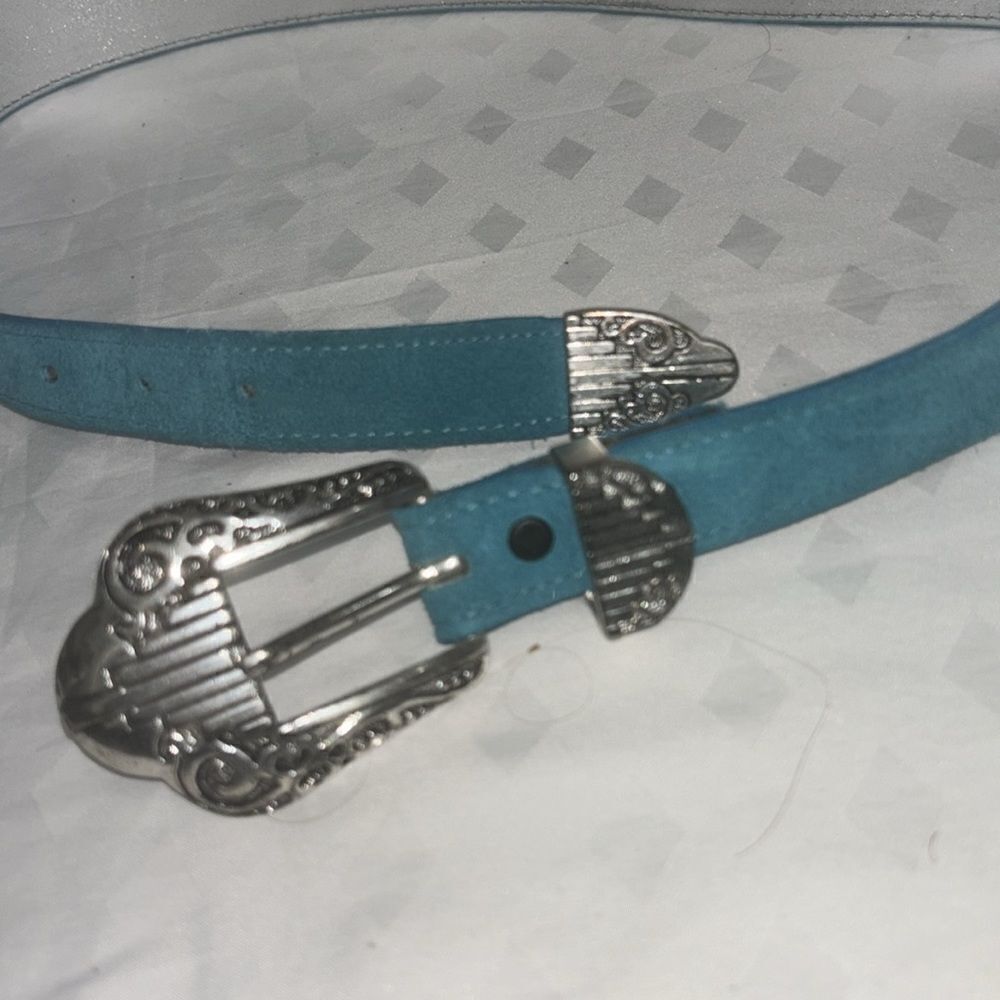 Roper Suede Turquoise Belt - Picture 4 of 5